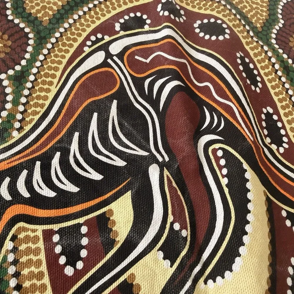 Australia Kangaroo Dot Art Cotton Tea Towel Aboriginal Style Souvenir 30x19.5